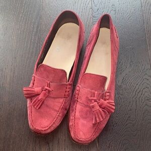 Cole Haan Red Suede Tassel Loafers